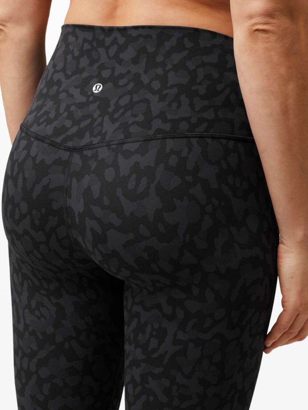 Black Camouflage Pattern Active Leggings - Picture 3 of 7